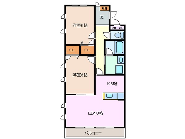 伊勢松本駅 徒歩17分 2階の物件間取画像